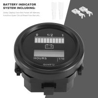 LED with Hour Meter Round Battery Indicator Meter Gauge 12/24V 36V 48V 72V for Boat Golf Cart Yamaha Club Cart Forklift