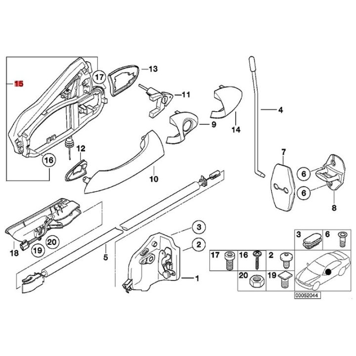 51218243615-51218243616-51228243635-51228243636-front-rear-left-right-exterior-door-handle-carrier-bracket-for-bmw-x5-e53
