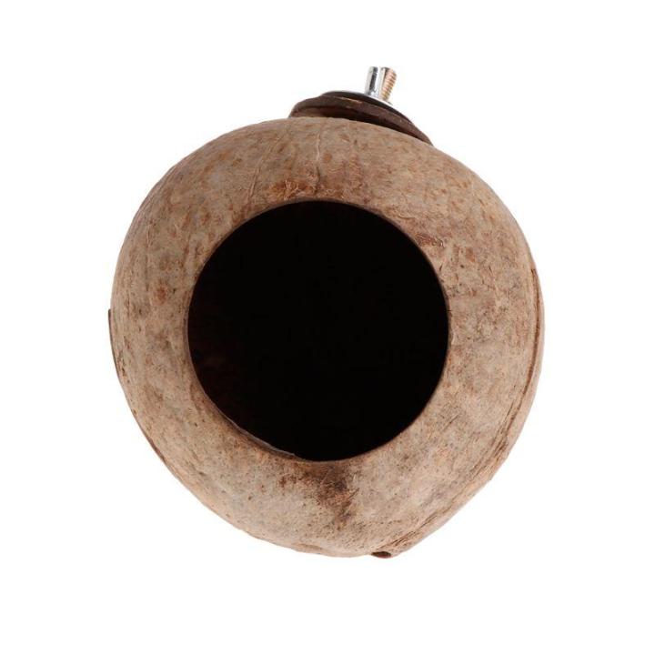 hypo-household-parrot-nest-natural-coconut-shell-house-cage-feeder-parakeet-birds-squirrel-hamster-toys-pet-breed-decoration-supplies-pendant