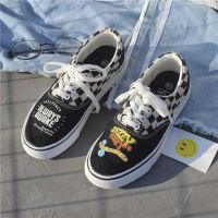 ◐  Female canvas shoes graffiti han edition in 2021 the new tide student summertime joker ulzzang harajuku ins board shoes