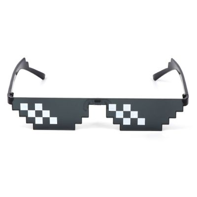 Glasses Pixel Women Men Black Mosaic Sunglasses