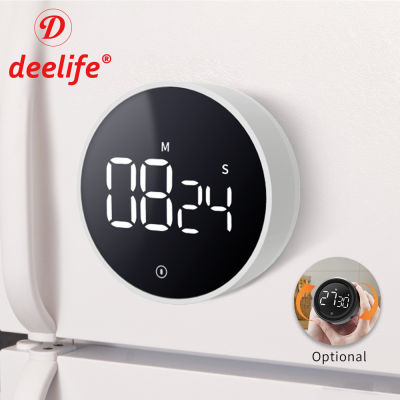 Deelife Magnetic Digital Kitchen Timer for Cooking Shower Study Stopwatch LED Counter Alarm Clock Electronic Countdown Time
