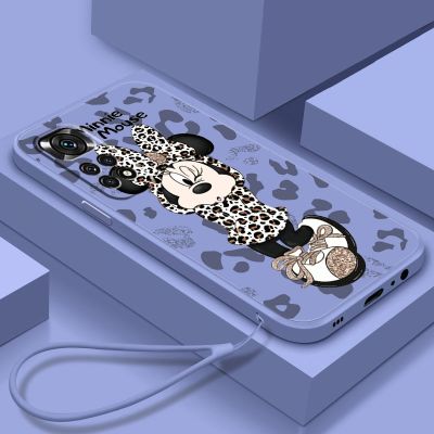 Disney Minnie Minnie Phone Case For Xiaomi Redmi Note 12 11T 11S 11E 10S 10T 10 9T Pro Plus Liquid Rope Funda Cover Phone Cases
