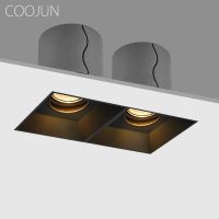 COOJUN LED Recessed Downlight Frameless Square Double Head Detachable Replaceable Module Anti Glare Built-in Grille Spot Light