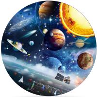 Limited Time Discounts Round Puzzle 500/1000 Pieces 3D Jigsaw Wooden Puzzle For S Educational Toy For Kids Scenery Space Stars Moon Earth Dropship