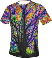 Wuyuhui Unisex Adult Bohemian Mandala Seven-Color Forest T-Shirt 3D Print Short Sleeve Casual Tee Shirt Large