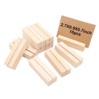 10Pcsset Business Card Holder Natural Wood Memo Clips Photo Picture Holder Clamps Stand Stationery Support Handmade Memo Holder