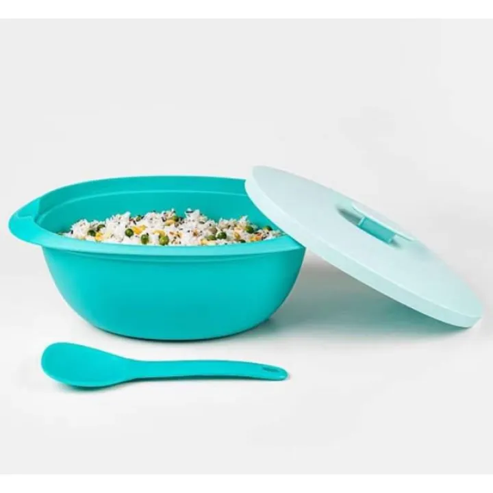 Tupperware Blossom Rice Server with Spoon Biru Wadah Sayur mewah