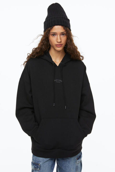 H&M - Oversized hoodie - Black Dark | Lazada PH