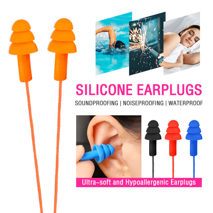  1 Pair Silicone Earplug Sleep Noise Ear Plug Canceling Noise  Reduction Supplies Soundproof Noise Canceling Ear Plugs Ear Clips : Health  & Household