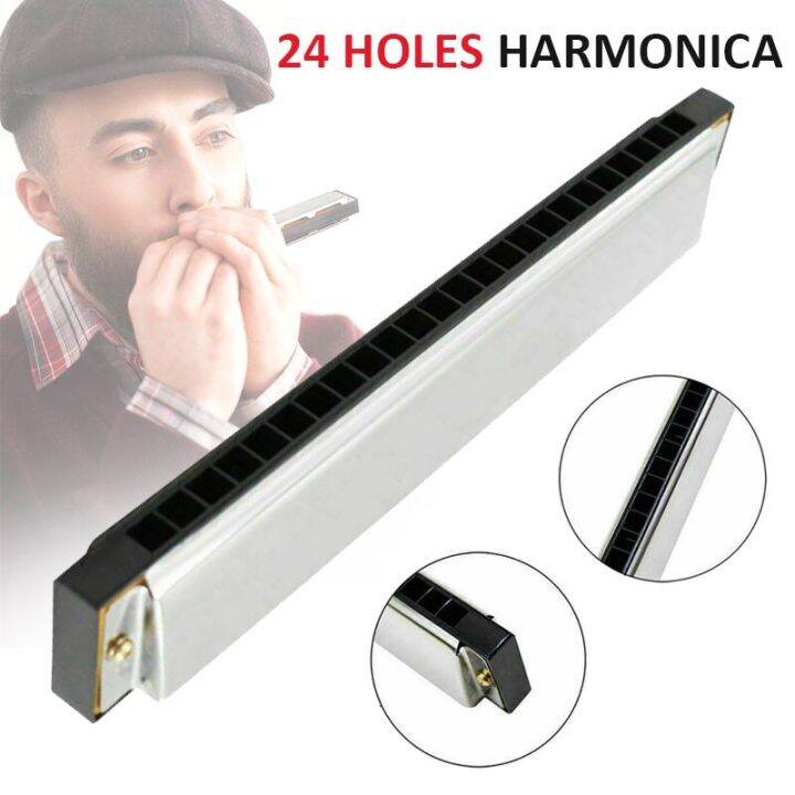 ของเล่นดนตรี-24หีบเพลงปากคีย์-c-harmonika-tremolo-พิณหีบเพลงปากของเล่นดนตรีสำหรับเด็กงานอดิเรกการฝึกอบรมของขวัญพร้อมกล่อง