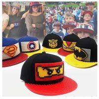 ﺴ Childrens DIY baseball cap summer personality building blocks assembled cartoon men and women hip hop parent-child cap