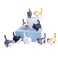 9Pcs Mini Cat Figurines 4.5 ซม. ขนาดเล็กน่ารัก PVC Animal Miniatures เครื่องประดับ Fairy Garden รูปปั้น Micro Landscape ตกแต่ง-Zaoruie