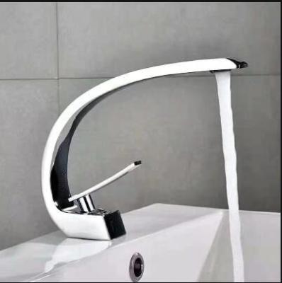 Basin Faucet Modern Bathroom Mixer Tap BlackGold Wash basin Faucet Single Handle Hot and Cold Waterfall Faucet