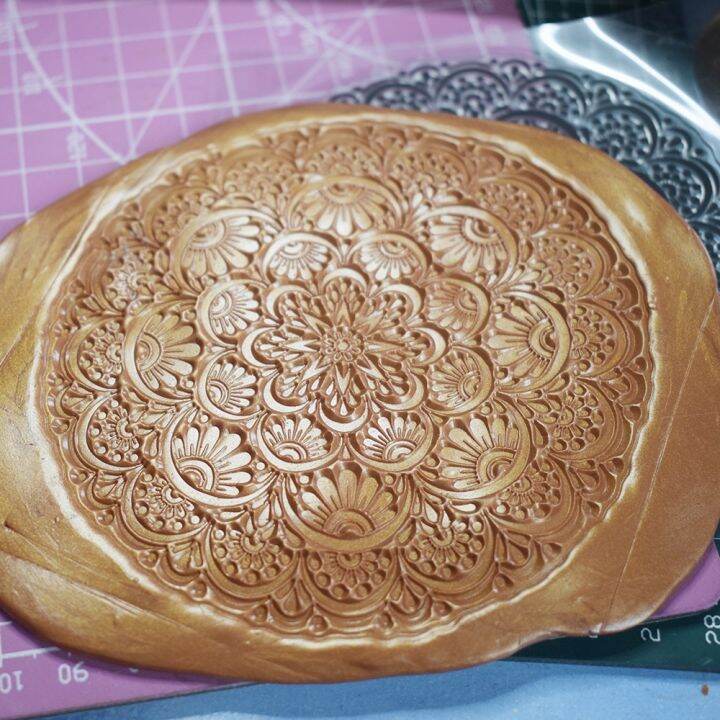 cw-9cm-round-mandala-polymer-clay-texture-sheets-pottery-transfer-sheet-press-print-modeling-impress-for