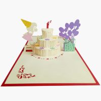 3D Pop Up Birthday Cards with Envelope Girl Greeting Cards