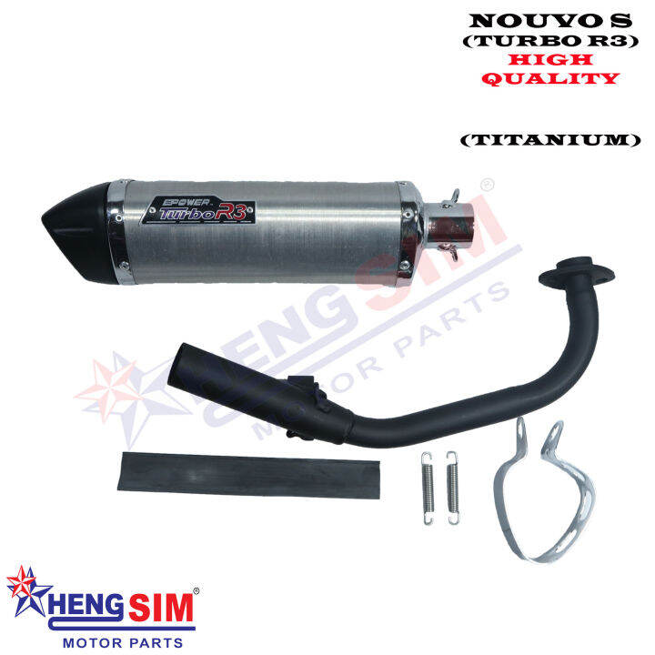 NOUVO S (TITANIUM) TURBO R3 EXHAUST MUFFLER RACING (OPEN) PIPE YAMAHA