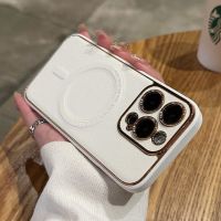 เคสโทรศัพท์กรอบหนัง HOCE Magsafe สำหรับ iPhone 14 13 12 Pro Max 14 Plus ฝาครอบป้องกันเลนส์สำหรับชาร์จไร้สายแม่เหล็กเคสนิ่มกันกระแทก