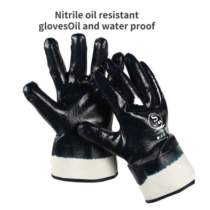 {Wall tool} Oil And Gas Safety Glove Nitrile Rubber Abrasion Resistant
