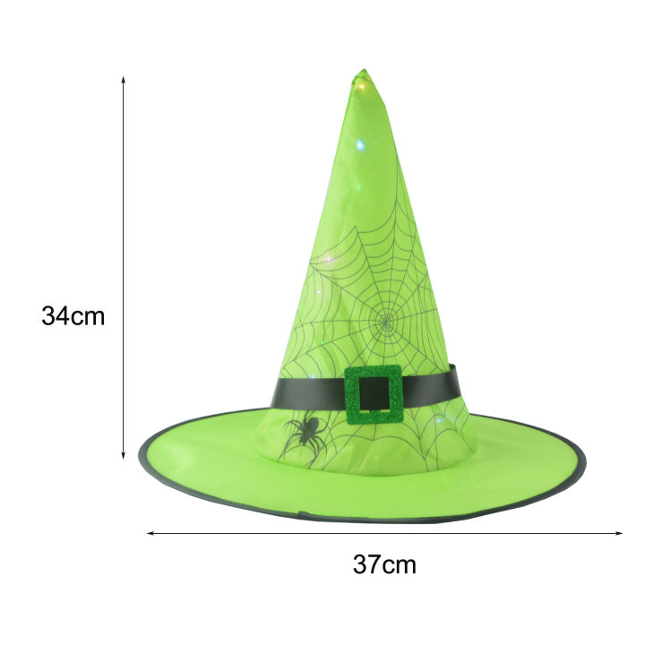 หมวกแม่มด-microgood-เครื่องประดับแบบแขวนเรืองแสง-led-หมวกแม่มดฮาโลวีนตกแต่งงานปาร์ตี้อุปกรณ์ประกอบการ-cosplay