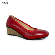 Giày Búp Bê Đế Xuồng Da Thật AD by Sulily màu đỏ mang êm chân thumbnail