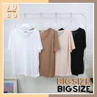 ?พร้อมส่ง?เสื้อยืดคอวีแขนสั้น ผ้าสลาฟเนื้อบางเบา ฟรีไซส์ อก 35-44 นิ้ว # 526