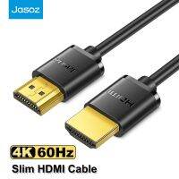 Jasoz สาย HDMI 4K บางความเร็วสูง1080P ขั้วต่อสายวิดีโอแบบอัลตร้าเอชดีมากสำหรับตัวสลับสายต่อ PC สายวิดีโอบาง