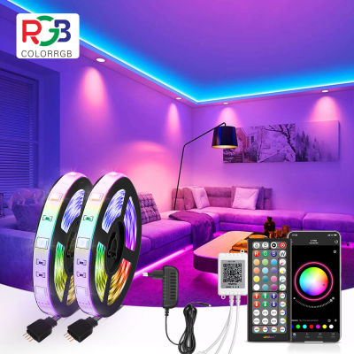 LED Strip Light RGB 5050 Music Sync Color Changing Sensitive Built-in Mic App Controlled LED Lights 5M 10M 15M DC12V Flexible