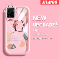 JIUMOO เคสสำหรับ VIVO Y15s Y15a เคส Y01จังหวะสั้นๆเด็กผู้หญิงลวดลายสีสันสดใสน่ารักมอนสเตอร์ตัวน้อยซิลิโคนเคสโปร่งใสกันกระแทกแบบใสง่าย