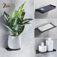 ZGRK Bathroom Shelf Phone Storage Rack Shelves Stainless Steel Phone holder Rack Modern Bathroom Ornament Shelves Wall Shelf Docks Stands