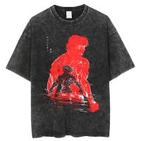 The Grappler Baki Hanma Yujirō T Shirts Martial Arts Anime Tops O-neck Cotton Washed Tees Casual Short Sleeves Streetwear 4XL 5XL 6XL