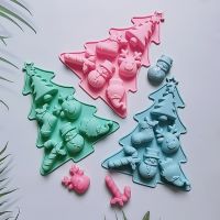 【lz】❀☌●  Molde De Chocolate Temático De Natal De Silicone Molde De Doces Sabão Artesanal DIY Decoração De Bolo De Gelo Ferramentas De Cozimento Boneco De Neve De Árvore De Natal