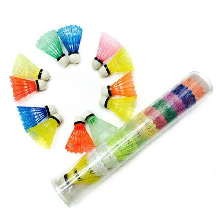 12pcs-colorful-badminton-shuttlecocks-goose-feather-badminton-balls-outdoor-sports-badminton-accessories-durable-badminton