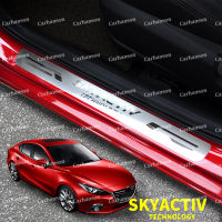 For Mazda CX30 2 3 6 CX5 Car Door Sill Scuff Plate Protector Accessories Auto Threshold Kick Sticker Styling Pedal Guard Trim