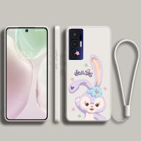 Tecno Pova 3 NEO Pova3น่ารัก Stellalou ปลอกสแควร์ขอบ Liquid Silicon กลับ TPU Soft Case พร้อม Lanyard Cover