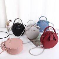 【Lanse store】2022 New Fashion Women Bag Simple Circular Messenger Female Mini Round Handbag PU Leather Ladies Crossbody Bolsas