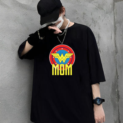 เสื้อยืด Unisex คุณภาพดี   (S-5XL) cotton 100%   Wonder Mom เสื้อยืดผู้หญิง Superhero แรงบันดาลใจ Tee Wonder - Woman เสื้อ Mama Life เสื้อ Best Mom Ever ของขวัญวันแม่