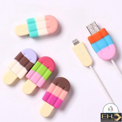 Y.Q.Cartoon Ice Cream Cable Bite USB Cable Protector Wire Winder Data Line Cord for Iphone USB Charging Winder Organizer