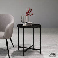 CHIC REPUBLIC LANDER/46,โต๊ะข้าง - สี ดำ/ทองเหลือง