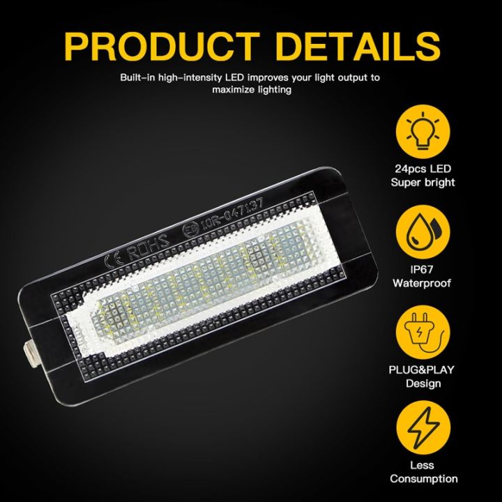 2ชิ้นไฟป้ายทะเบียน-led-รถยนต์สำหรับเบนซ์สมาร์ทสำหรับสองคูเป้เปิดประทุน450-451รถยนต์ไฟอุปกรณ์เสริมในรถยนต์ไม่มีข้อผิดพลาด-canbus