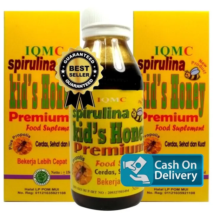 2 Botol Spirulina Kids Honey 150 ml Premium Food Suplement plus