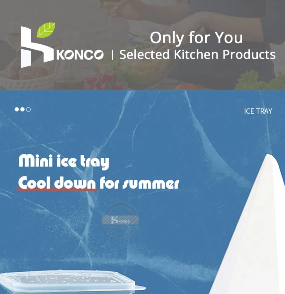 Konco 3 pieces Silicone Ice Cube Mold with Lid Ice Tray 6 grids Ice Maker  Ice Cube Tray Household Refrigerator Ice Box