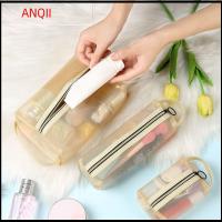 ANQII 1pc ตาข่ายแบบตาข่าย กระเป๋าเครื่องสำอางเดินทาง อุปกรณ์จัดระเบียบสำหรับเดินทาง สีดำสีดำ กระเป๋าใส่เครื่องสำอาง แฟชั่นสำหรับผู้หญิง ที่เก็บลิปสติก กระเป๋าเครื่องอาบน้ำ สำหรับผู้หญิง