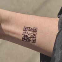 【YF】 Creative Love QR Code Fake Tattoo for Lovers Adults Wrist Body Art Waterproof Temporary Sticker Men Women