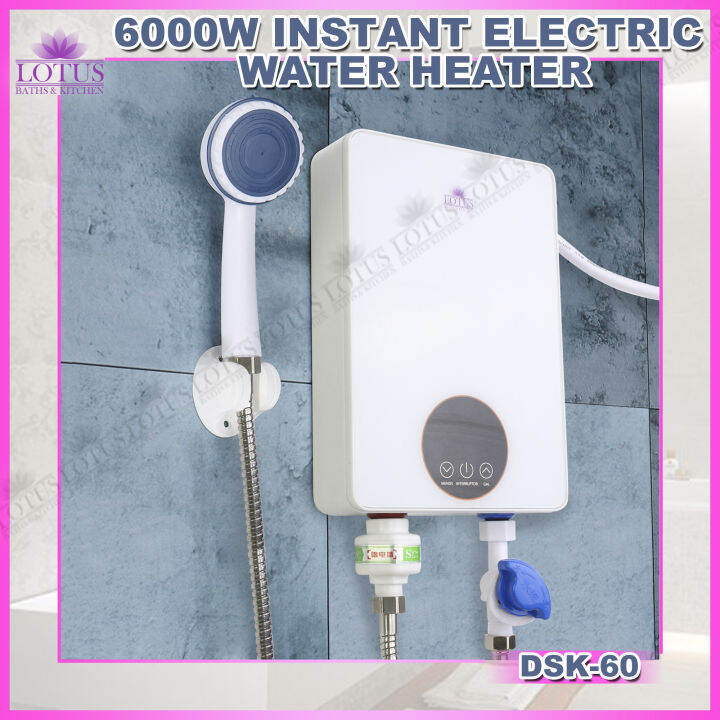Lotus Baths DSK60 Instant Tankless Electric Water Heater Quick Heating