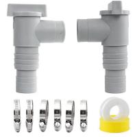 PVC Pool Filter Pump Adapter Sets Durable On/Off Plunger Valve 32mm Adapter Gray