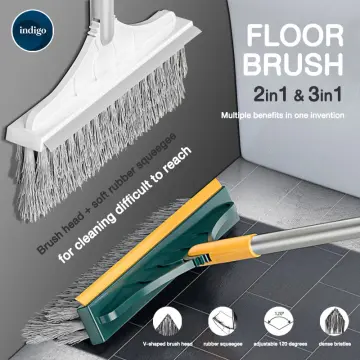 Floor Scrub Brush 3 In 1 Cleaning Brush Long Handle Removable Wiper Magic  Broom Brush Squeegee Tile Kitchen Cleaning Tools - AliExpress