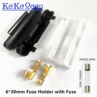 5pcs/pcs 6x30mm Glass Fuse Holder 6x30mm Fuse Socket with wire 20AWG Flip shell Black/White Flip Type Fuse Socket Peanut Hull