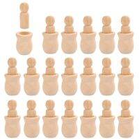 Unfinished Wooden Peg Nesting Dolls People Bodies,Natural Unpainted Decorative Wood Figures for Painting,Art Projects 20