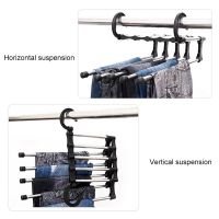 5-in-1 Tier Stainless Steel Racks Trousers Hanger Clothing Wardrobe Storage Organization Drying Hanger Closet Organizer Dropship